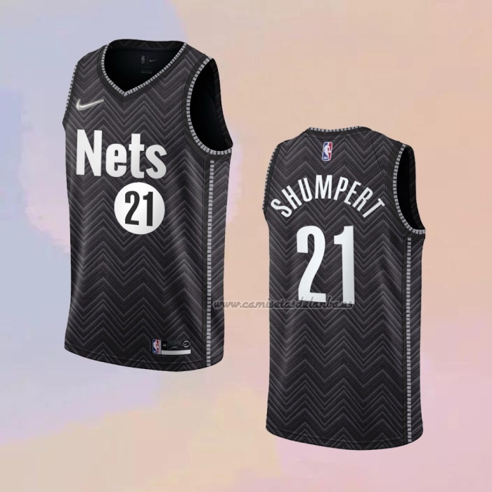 Camiseta Brooklyn Nets Iman Shumpert NO 21 Earned 2020-21 Negro